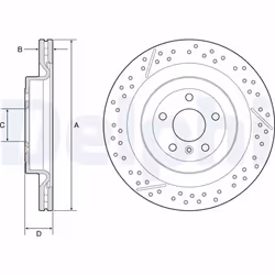 Disque de frein DELPHI BG9223C avant, ventilé, à haute teneur en carbone, 1 pièce
