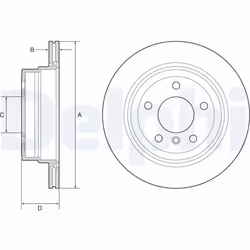 Disque de frein DELPHI BG4946C arrière, ventilé, à haute teneur en carbone, 2 pièce