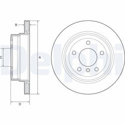 Disque de frein DELPHI BG4946C arrière, ventilé, à haute teneur en carbone, 2 pièce