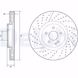 Disque de frein DELPHI BG9229C avant, ventilé, à haute teneur en carbone, 1 pièce