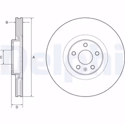 Disque de frein DELPHI BG9231C avant, ventilé, à haute teneur en carbone, 1 pièce