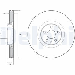 Disque de frein DELPHI BG9231C avant, ventilé, à haute teneur en carbone, 1 pièce