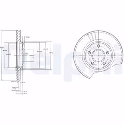 Disque de frein DELPHI BG3826 avant, ventilé, 2 pièce
