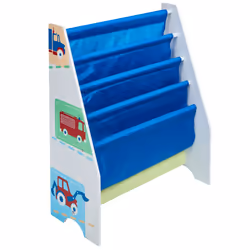 Worlds Apart Véhicules - Bibliothèque À Pochettes Pour Enfants - Rangement De Livres Pour Chambre D’Enfant