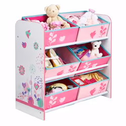 Worlds Apart 471FLW, Étagère de rangement de jouets, Rose, Autonome, Image, Flowers and Birds, Chambre à coucher, Chambre d'e ...