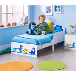 HelloHome Dinosaur Bleu, Blanc Panneaux MDF Lit classique