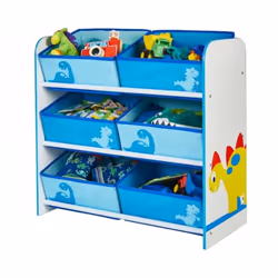 HelloHome Dinosaur Étagère de rangement de jouets Autonome Bleu, Blanc