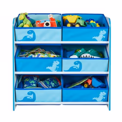 HelloHome Dinosaur Étagère de rangement de jouets Autonome Bleu, Blanc