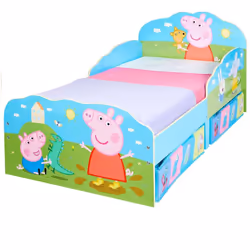 Lit enfant Peppa Pig rangement - Coloris : Rose Licence : Peppa Pig - Famille Recommandé pour les enfants à partir de 18 mois ...