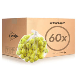 Lot de 60 balles de tennis Dunlop training