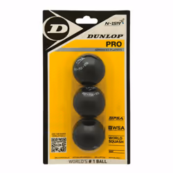 Lot de 3 balles de squash Dunlop pro blister