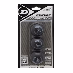 Lot de 3 balles squash Dunlop competition blister