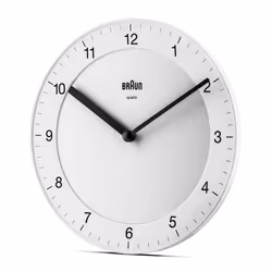 Braun BC06W Horloge murale à quartz Rond Blanc