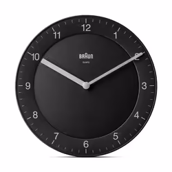 Braun BC06B Horloge murale à quartz Rond Noir