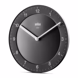 Braun BC06B Horloge murale à quartz Rond Noir