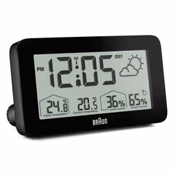 Braun BC13BP-DCF, Réveil numérique, Rectangle, Noir, Intérieure, 12/24h, F, °C