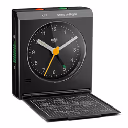 Braun BC05B, Table, Analog clock, Rectangle, Noir, Classique, Batterie