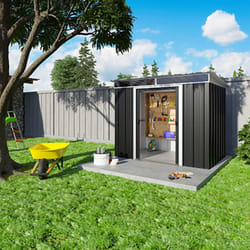 Trigano - Abri de jardin métal gris Yardmaster 3,30 m² + kit d'ancrage