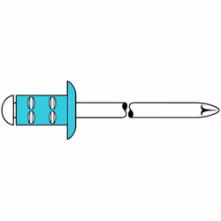 avec goujon destiné à la rupture · tête ronde, platecontrôle selon DIN EN ISO 14589 · Rivet creux : Acier A2 Broche rivetée : ...