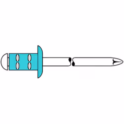 avec goujon destiné à la rupture · tête ronde, platecontrôle selon DIN EN ISO 14589 · Rivet creux : Acier A2 Broche rivetée : ...