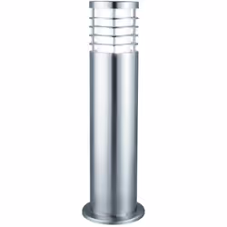 Searchlight Louvre - Borne d'extérieur à 1 ampoule argent satiné IP44, E27 | Matériau: polycarbonate | Classement IP: IP44 | ...