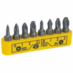 Informations techniques Forme (embouts) : C 6.3 Longueur : 25 mm Matériau : Acier S2 Propriété du matériau : allié Propulseur ...