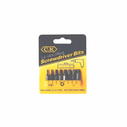 Jeu de 8 embouts de vissage CK. - Héxagonaux 1/4 - Longueur 25mm - Acier allié avec finition antirouille - Livrés sur support ...