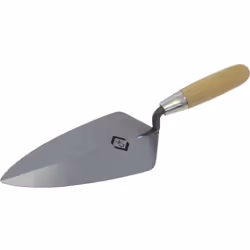 Informations techniques Longueur de la pale : 250 mm Matériau : Acier au carbone Matériau (poignée) : bois Truelle de maçon à ...