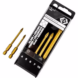 Informations techniques Diamètre de perçage : 4 mm, 5 mm, 6 mm, 7 mm, 10 mm Quantités (LOV – uniqmt pour titre) : 5 pièces Fo ...