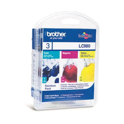 Brother LC980 Rainbow-Pack cartouche d'encre 3 pièce(s) Original Cyan, Magenta, Jaune