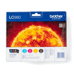 Brother LC-980VALBPDR cartouche d'encre 4 pièce(s) Original Noir, Cyan, Magenta, Jaune