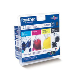 Brother LC980 Pack cartouche d'encre 4 pièce(s) Original Rendement standard Noir, Cyan, Magenta, Jaune