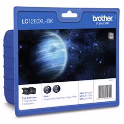 Brother LC-1280XLBKBP2DR, Encre à pigments, 2 pièce(s), Multi pack