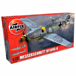 Airfix Messerschmitt Bf109G-6, Modèle réduit d’aéronef à aile fixe, Kit de montage, 1:72, Messerschmitt Bf109G-6, unisexe, 41 ...