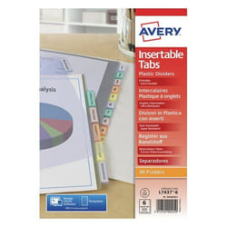 Avery 60400401 intercalaire Polypropylène (PP) Multicolore 6 pièce(s)