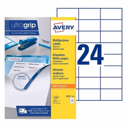 Avery 3474-100 papier jet d'encre A4 (210x297 mm) 100 feuilles Blanc