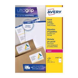Avery L7167-100, Blanc, Rectangle, Permanent, A4, Papier, 289,1 mm