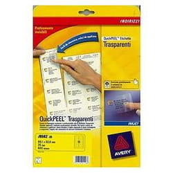 Avery J8562-25 étiquette à imprimer Transparent