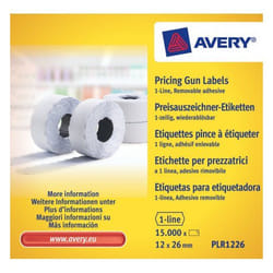 Avery PLR1226 étiquette auto-collante Etiquette prix Blanc 15000 pièce(s)