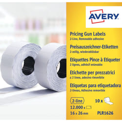 Avery PLR1626 étiquette auto-collante Etiquette prix Amovible Blanc 12000 pièce(s)