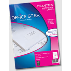Office Star OS43442 étiquette auto-collante Rectangle Permanent Blanc 2700 pièce(s)