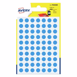 Avery PSA08B, Bleu, Rond, Permanent, Papier, 8 mm, 8 cm