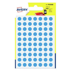 Avery PSA08B étiquette auto-collante Rond Permanent Bleu 490 pièce(s)