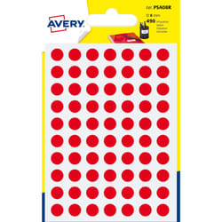 Avery PSA08R étiquette auto-collante Cercle Permanent Rouge 420 pièce(s)