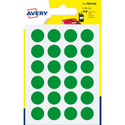 Avery PSA15V étiquette auto-collante Cercle Permanent Vert 168 pièce(s)