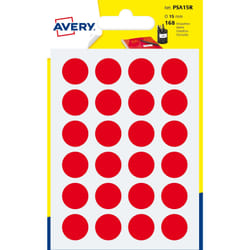 Avery PSA15R étiquette auto-collante Rond Permanent Rouge 168 pièce(s)