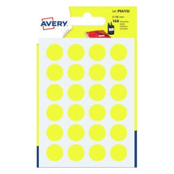 Avery PSA15J étiquette auto-collante Rond Permanent Jaune 168 pièce(s)