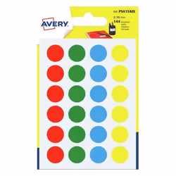 Avery PSA15MX, Couleurs assorties, Rond, Permanent, Papier, 80 mm, 100 mm