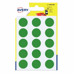 Avery PSA19V, Vert, Rond, Permanent, 80 mm, 100 mm, 1,9 cm