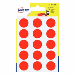 Avery PSA19R, Rouge, Rond, Permanent, Papier, FSC, 80 mm
